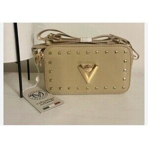 Valentino Orlandi Taupe Crossbody Camera Bag Vegan Leather V-3003
